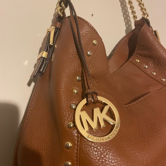 Michael Kors cognac pebbled leather hobo bag w hang tag - Picture 2 of 16